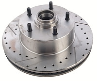 High-Performance Front Cross-Drilled and Slotted Brake Rotor Fits Select 1967-1974 GM Car Models [Left/Driver Side]