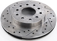 Drilled & Slotted Rear Brake Rotor Left/Driver Side for Ford 9 in. or GM 10-bolt, 12-Bolt