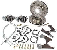 GM 10/12 Bolt Rear Disc Brake Conversion Kit for Select 1968-1974 GM Models [Premium Kit with E-Brake & Raw Calipers]