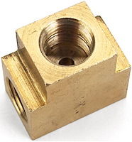 Brass Tee Fitting 3/8 in.-24 Inverted Flare Female Ends x 1/8 in. NPT Female