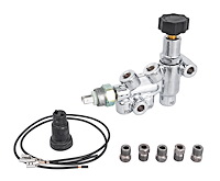 Adjustable Brake Proportioning Valve and Distribution Block w/Rotary Adjustment Valve [Chrome]