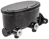 Brake Master Cylinder with Dual Reservoir, Aluminum with Black Finish  [Universal Mounting]