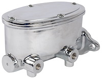 Brake Master Cylinder with Dual Reservoir, Aluminum with Chrome Finish [Universal Mounting]