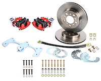 Mopar 8.75 & Dana 60 Rear Standard Disc Brake Conversion Kit for Select 1962-1976 Mopar Models [Red Calipers w/E-Brake]