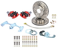 Mopar 8.75 & Dana 60 Rear Premium Disc Brake Conversion Kit for Select 1962-1976 Mopar Models [Red Calipers w/E-Brake]