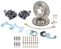 Mopar 8.75 & Dana 60 Rear Premium Disc Brake Conversion Kit for Select 1962-1976 Mopar Models [Black Calipers w/E-Brake]