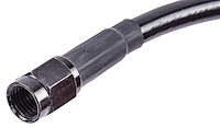Black Coated Brake Hose [-3 AN, Straight Female to 90 degree Female, 15 in. Length]