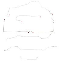 Complete Brake Line Set for 2000-2005 Chevy Malibu, Olds. Alero, Pontiac Grand Am w/ABS, TC [Stainless Steel]