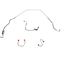 Front 4-Piece Brake Line Set for 69 Pontiac Firebird w/ Standard Drums [Steel]