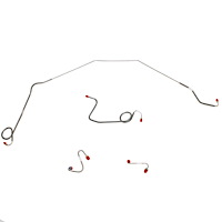 Front 4-Piece Brake Line Set for 69 Pontiac Firebird w/ Power Drums [Stainless Steel]