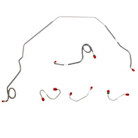 Front 5-Piece Brake Line Set for 69 Pontiac Firebird w/ Power Disc [Steel]