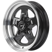 Sport Star 5-Spoke Wheel [Size: 15" x 4"] Polished Lip with Black Spokes