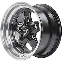 Sport Star 5-Spoke Wheel [Size: 15" x 8"] Polished Lip with Black Spokes
