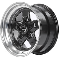 Sport Star 5-Spoke Wheel [Size: 15" x 8"] Polished Lip with Black Spokes
