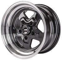 Sport Star 5-Spoke Wheel [Size: 15" x 8"] Polished Lip with Black Spokes