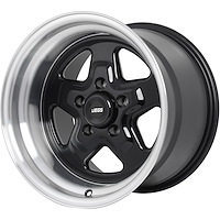 Sport Star 5-Spoke Wheel [Size: 15" x 10"] Polished Lip with Black Spokes
