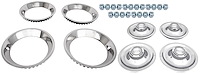 Rally Wheel Restoration Kit with 1967 Drum Brake Center Cap Set [15 in. x 7 in. Wheels]
