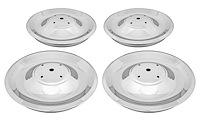 Rally Wheel Center Caps - Flat Base [Chrome, Stainless, 4-PC]