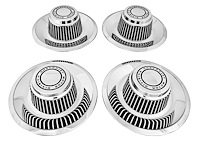Rally Wheel Derby Style Wheel Center Caps with Chevrolet Motor Division [Stainless, Chrome, 4-PC]