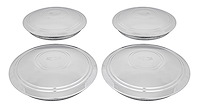 "Police" Rally Wheel Center Caps - GM Licensed Bowtie [Chrome, Stainless, 4-PC]