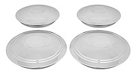 "Police" Flat Wheel Center Caps Fits OE & Aftermarket Chevy Corvette Rally Wheels [Chrome, Stainless, 4-PC]