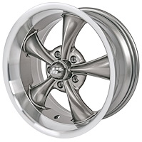 Resto-Rod Wheel [Size: 17" x 7"] Machined Lip with Grey Spokes