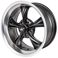 Resto-Rod Wheel [Size: 18" x 8"] Machined Lip with Matte Black Spokes