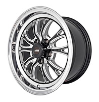 SSR Spike Wheel [Size: 15" x 8"] Polished Lip with Black Milled Spokes