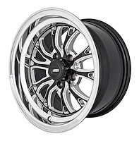 SSR Spike Wheel [Size: 15" x 8"] Polished Lip with Black Milled Spokes