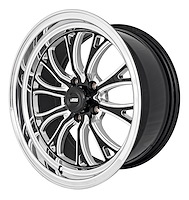SSR Spike Wheel [Size: 17" x 8"] Polished Lip with Black Milled Spokes