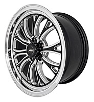 SSR Spike Wheel [Size: 17" x 10"] Polished Lip with Black Milled Spokes