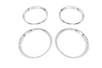 Ribbed Hotrod Style Trim Rings for 15 in. Rally and OE Steel Wheels [Stainless Steel, Chrome]