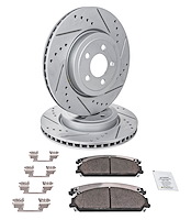 Sport Performance JX17 Brake Pads & Rotors Kit Fits Select 2005-2023 Chrysler 300, Dodge Challenger, Charger, Magnum [Front]