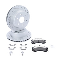 Truck-N-Tow JX25 Brake Pads & Rotors Kits Fits Select 2002-2007 Cadillac & Chevrolet, GMC 1500 Series Truck [Rear]