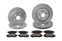 Street Performance JX11 Brake Pads & Rotors Kit Fits 2018-2023 Toyota Camry [Front/Rear]