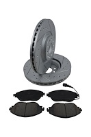 Street Performance JX11 Brake Pads & Rotors Kit Fits Select 2013-2022 Audi A3, Q3, S3, VW  Golf, GTI, Jetta [Front]