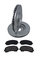 Street Performance JX11 Brake Pads & Rotors Kit Fits Select 2014-2023 Infiniti Q50, Q60, QX50, Nissan z [Front]