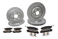Street Performance JX11 Brake Pads & Rotors Kit Fits 2015-2021 Lexus NX200T, NX300, NX300H [Front/Rear]