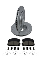 Street Performance JX11 Brake Pads & Rotors Kit Fits Select 2008-2021 Lexus NX300, Toyota Highlander, Sienna [Front]