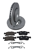 Street Performance JX11 Brake Pads & Rotors Kit Fits 2011-2020 Dodge Durango, 2011-2016 Jeep Grand Cherokee WK2 [Front]