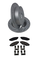 Street Performance JX11 Brake Pads & Rotors Kit Fits 2015-2021 Subaru WRX, 2016 Subaru WRX STI [Rear]