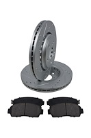 Street Performance JX11 Brake Pads & Rotors Kit Fits 2015-2017 Honda Odyssey, 2019-2022 Honda Passport [Front]