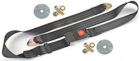 2-Point Non-Retractable Seat Belt & Hardware Kit, Black with Push-Button Latch [Length: 74 in.]