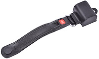 2-Point Retractable Seat Belt, Black with Red Push-Button Latch [60 in. Overall Length]