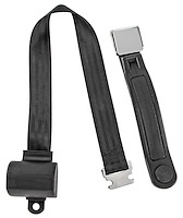 2-Point Retractable Seat Belt, Black with Chrome Lift Latch [60 in. Overall Length]