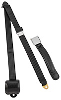 3-Point Retractable Seat Belt, Black with Lift latch [Sleeve/Cable Length: 12 in.]
