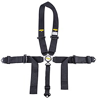 Black Cam Lock Ultra Series Harness 5-Point Design Pull Up U-Type [Wrap-Around or Bolt-In Installation]