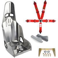 16 in. Race Seat and Red Harness Kit