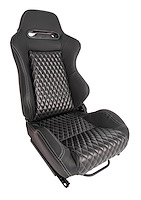 Racing High Back Sport Seat, Black Simulated Leather [Left/Driver Side]