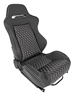 Racing High Back Sport Seat, Black Simulated Leather [Right/Passenger Side]